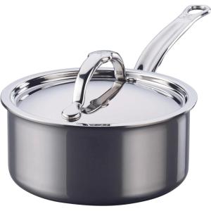 image:imageHestan NanoBond Molecular Titanium Saucepan with Lid 15Quart  PFASFree Stainless Steel 4x Stronger 1050F Oven Safe Induction Compatible Handcrafted Italy