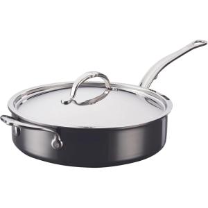 image:imageHestan NanoBond Molecular Titanium Saute Pan with Lid 35Quart  PFASFree Stainless Steel 4x Stronger 1050F Safe Induction Compatible Handcrafted Italy