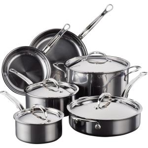 image:imageHestan NanoBond Molecular Titanium Stainless Steel 10Piece Cookware Set  PFASFree  Induction Compatible Dishwasher Safe Oven amp Grill Safe to 1050F Handcrafted in Italy