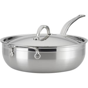 image:imageHestan ProBond Forged  Professional Clad Stainless Steel AllInOne Pan 5 Quart with Helper Handle Induction Compatible5 quarts