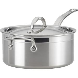 image:imageHestan ProBond Forged  Professional Clad Stainless Steel Sauce Pan with Helper Handle 4 Quart Induction Compatible