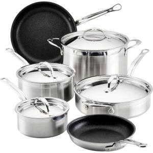 image:imageHestan ProBond Forged TITUM  Professional Clad Stainless Steel Nonstick 10Piece Cookware Set Induction Compatible Made without PFOAs