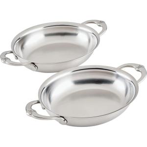 image:imageHestan Provisions Oval Roasting Pan and Au Gratin Baking Dish Clad Stainless Steel  Oven Safe 600F Kitchen to Table Presentation Dishwasher Safe