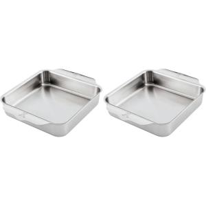 image:imageHestan Provisions OvenBond  9 x 13 Triply Rectangular Stainless Steel Baking PanBaking Pan 8inch Pack of 2