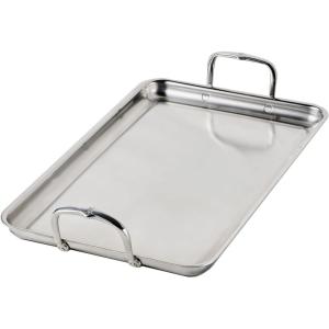 image:imageHestan Provisions TriPly Stainless Steel Double Burner Griddle 21x13Inch with Drip Drain Induction Compatible