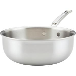 image:imageThomas Keller Insignia by Hestan  2 Quart Saucier Pan with Lid Commercial Clad Stainless Steel Induction Compatible Oven Safe  Professional Cookware