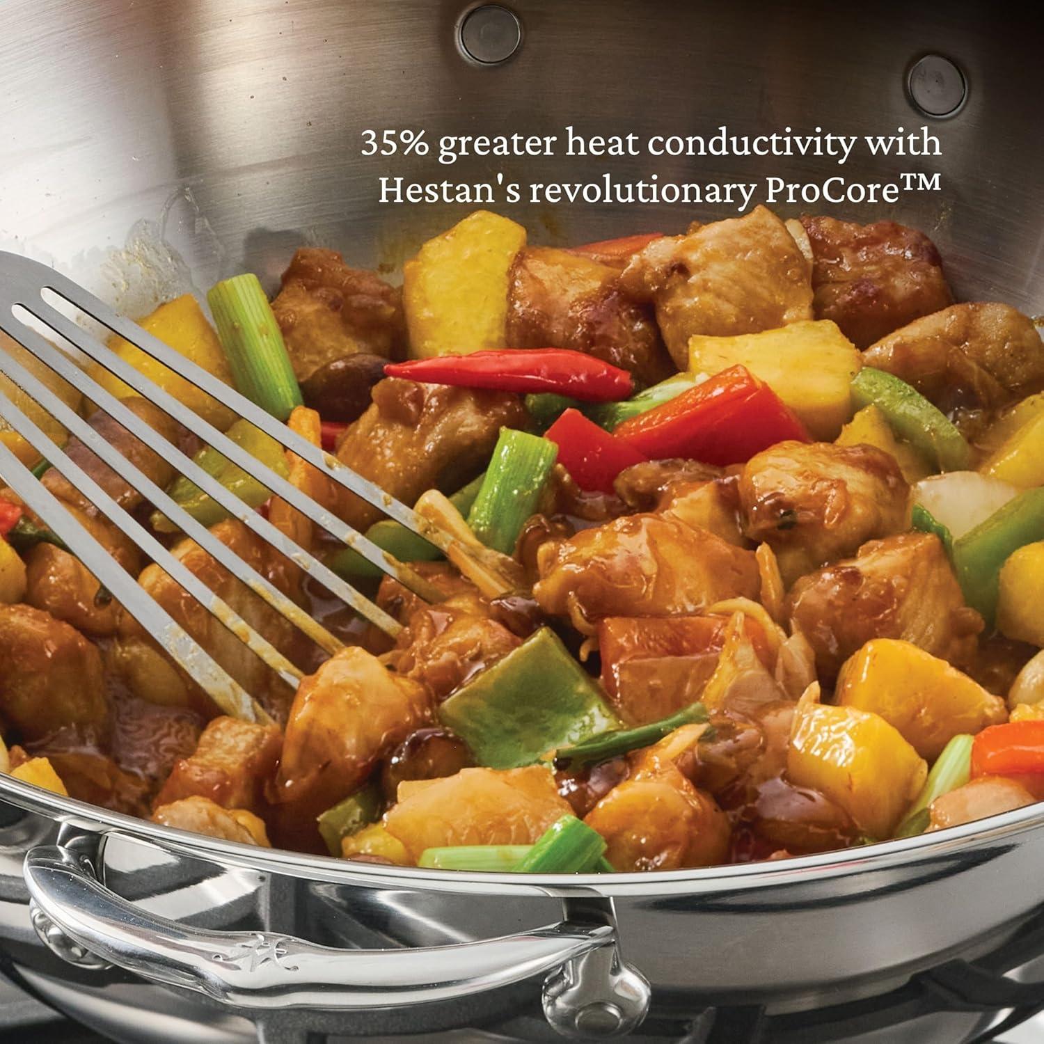 image:imageProBond Luxe 75Quart Professional Clad Stainless Steel 14 Wok with Dome Lid
