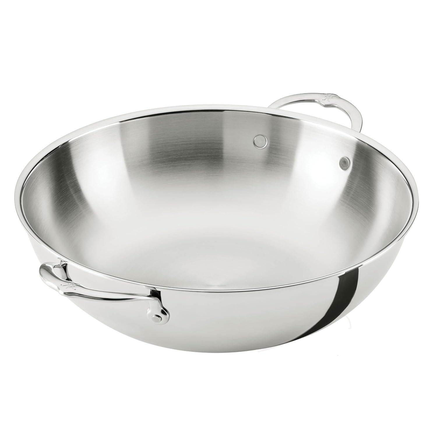 image:imageProBond Luxe 75Quart Professional Clad Stainless Steel 14 Wok with Dome Lid