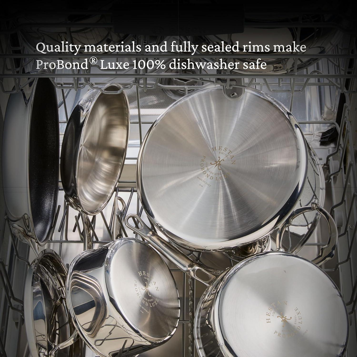 image:imageProBond Luxe 75Quart Professional Clad Stainless Steel 14 Wok with Dome Lid