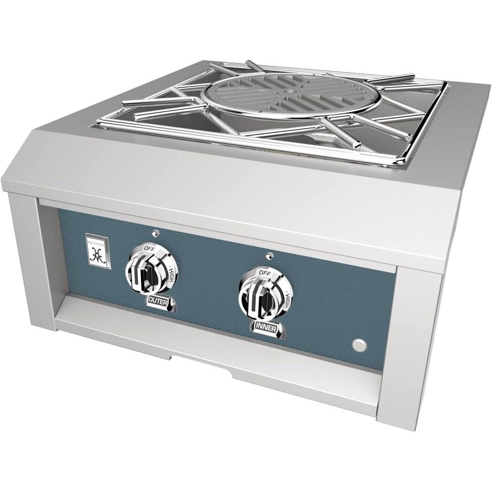 image:imageHestan 70000 BTU 24 Inch Wide Natural Gas BuiltIn Power Burner with Integrated Wok Ring from the Hestan Outdoor SeriesPacific Fog