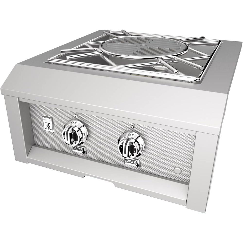 image:imageHestan 70000 BTU 24 Inch Wide Natural Gas BuiltIn Power Burner with Integrated Wok Ring from the Hestan Outdoor SeriesStainless Steel