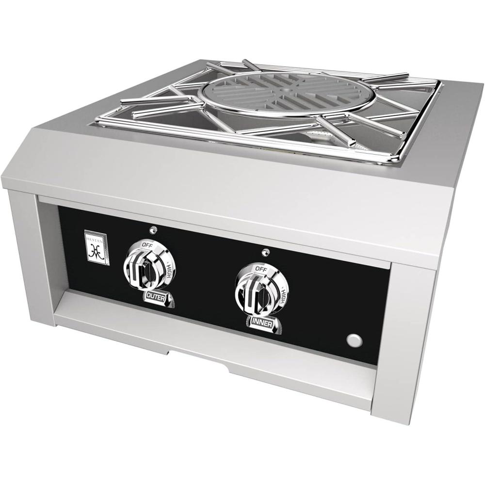 image:imageHestan 70000 BTU 24 Inch Wide Natural Gas BuiltIn Power Burner with Integrated Wok Ring from the Hestan Outdoor SeriesStealth