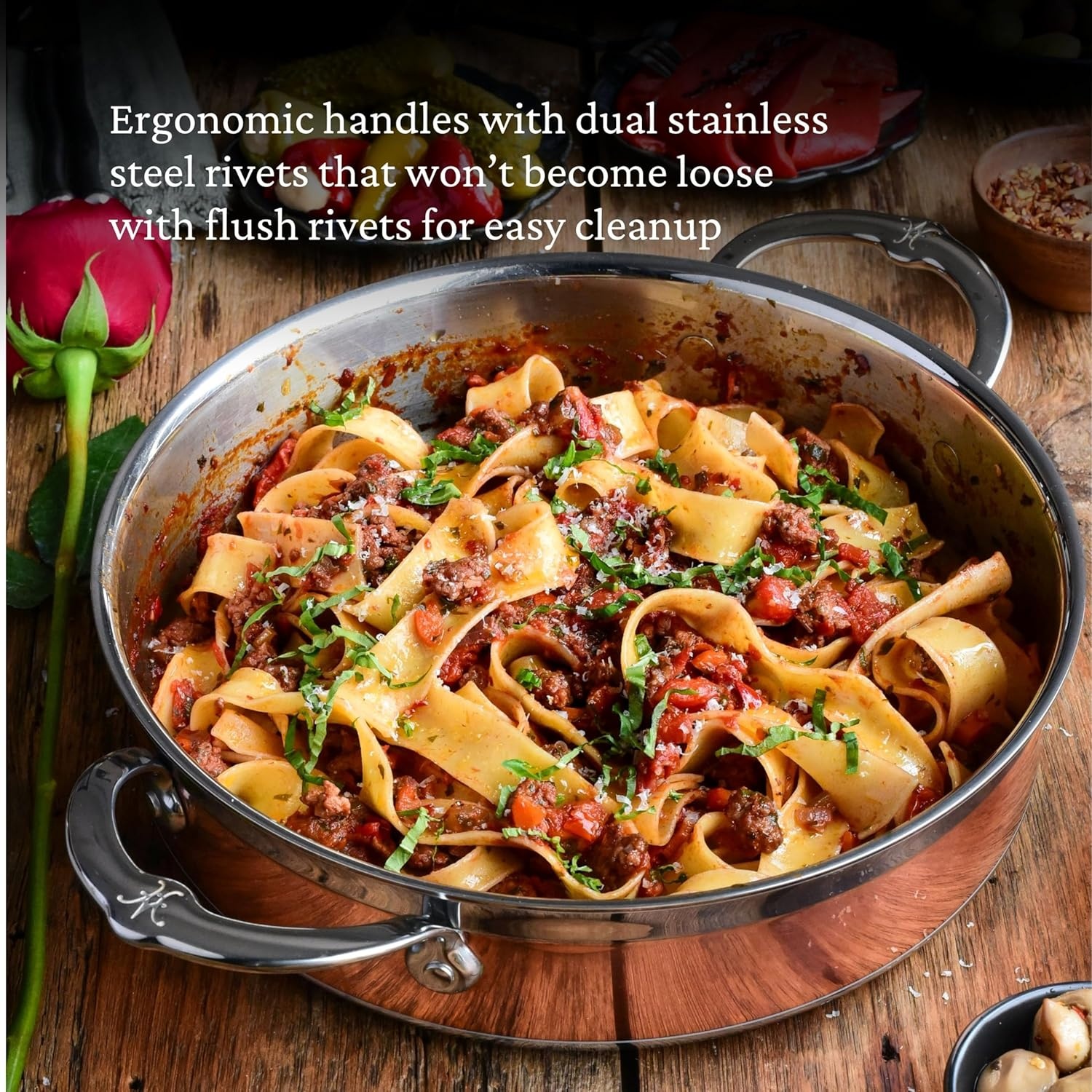 image:imageHestan CopperBond Collection 100 Pure Copper Sauteuse Induction Cooktop Compatible 35 QuartSauteuse 35Quart