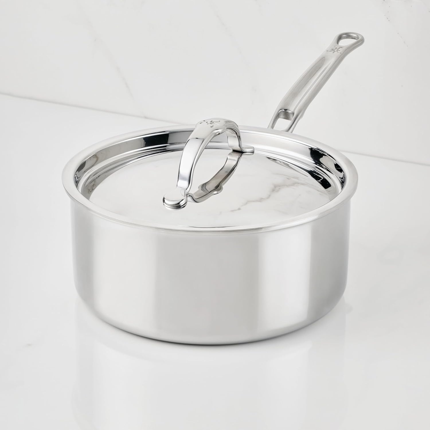 image:imageHestan ProBond Luxe 3Quart Saucepan with Lid Professional Clad Stainless Steel ProCore TriPly Clad Construction Polished Exterior Induction amp Oven Safe