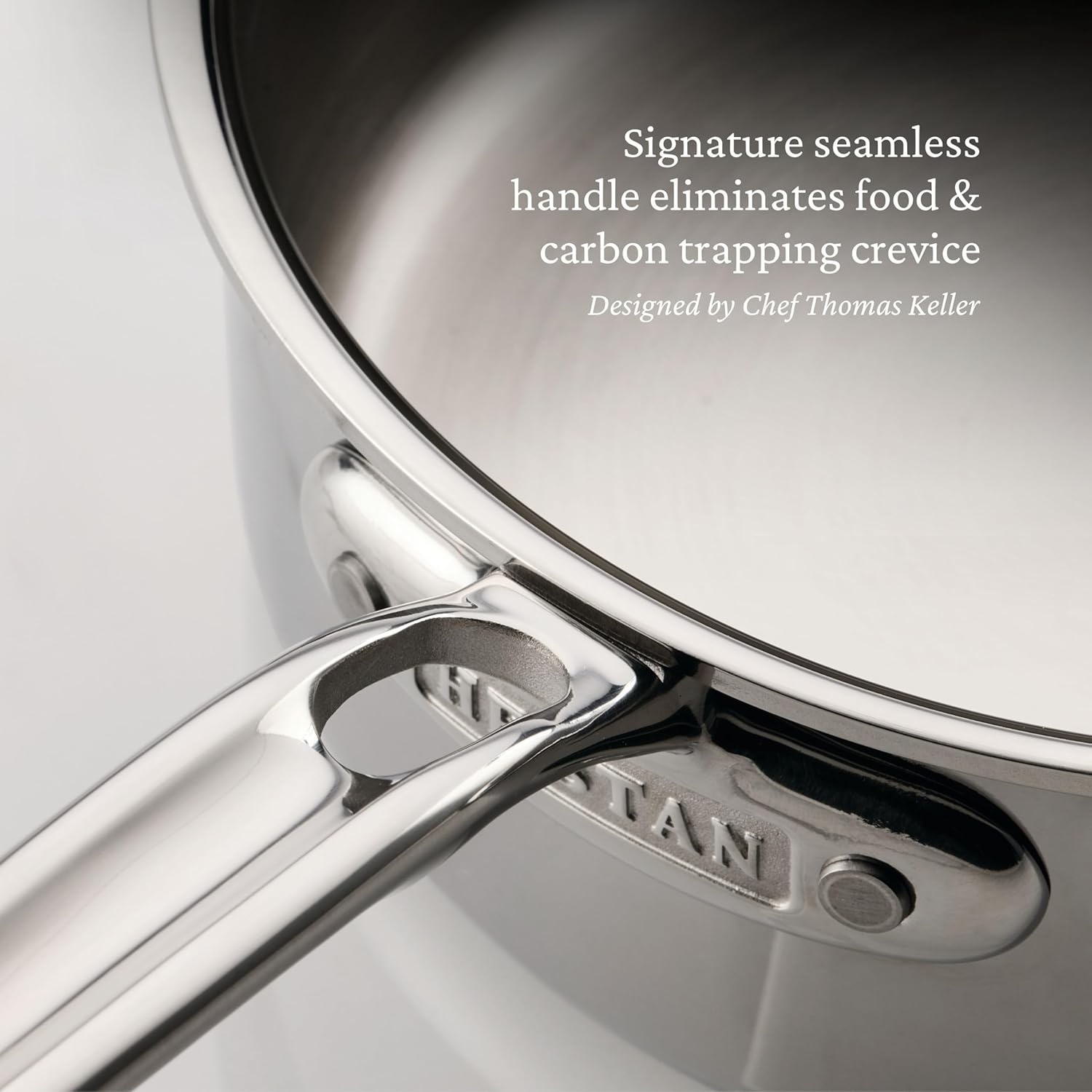 image:imageHestan ProBond Luxe 4Quart Saucepan with Lid Professional Clad Stainless Steel ProCore TriPly Clad Construction Polished Exterior Induction amp Oven Safe