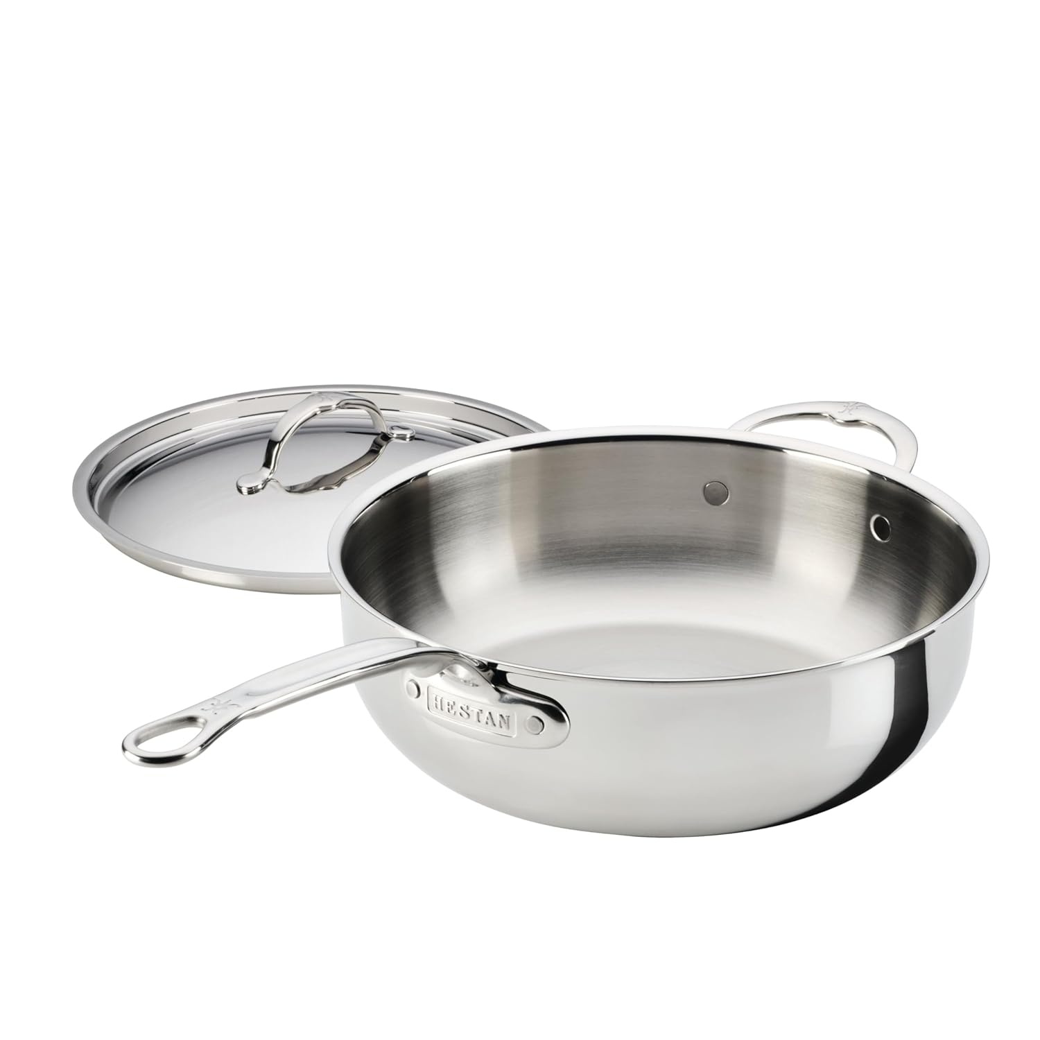 image:imageHestan ProBond Luxe 5Quart Essential Pan with Lid Professional Clad Stainless Steel ProCore TriPly Clad Construction Polished Exterior Induction amp Oven Safe