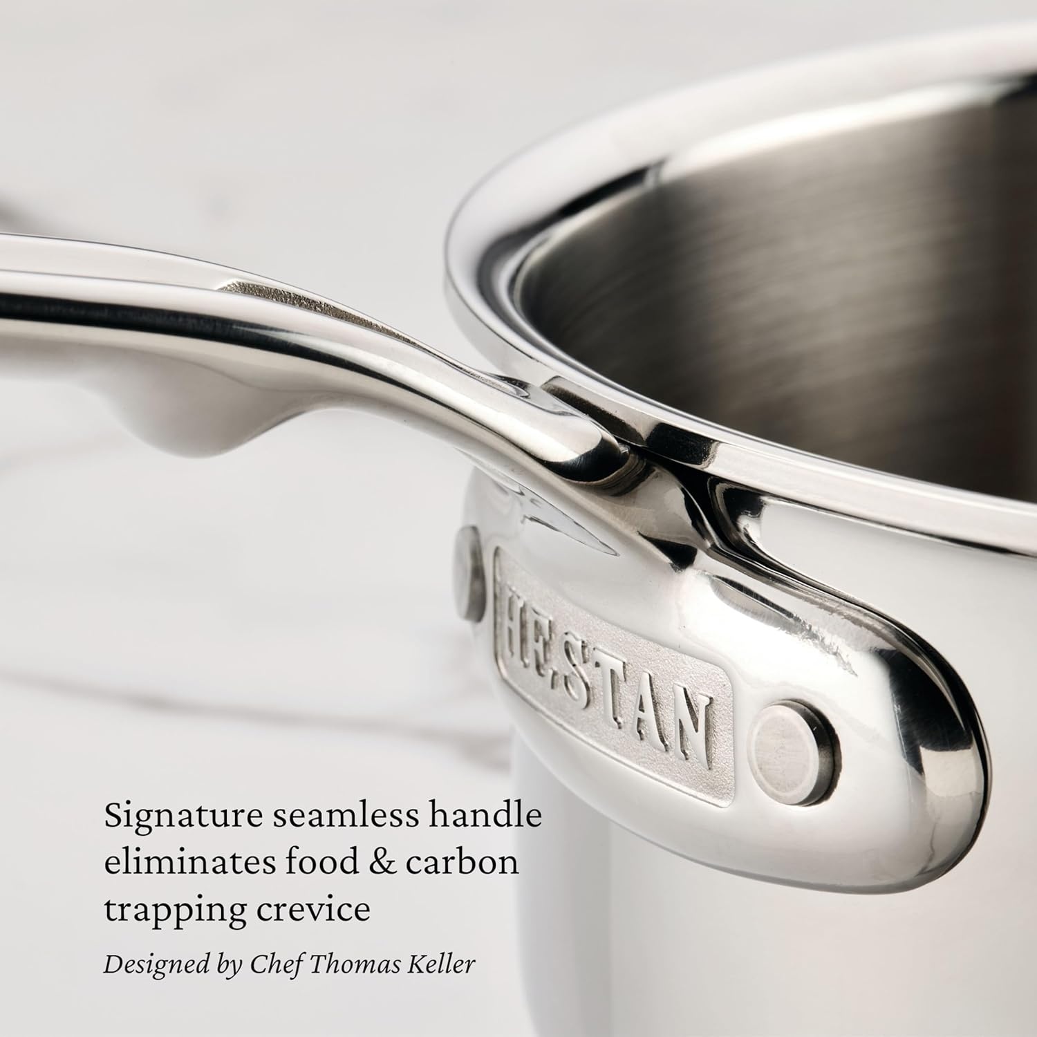 image:imageHestan ProBond Luxe 5Quart Essential Pan with Lid Professional Clad Stainless Steel ProCore TriPly Clad Construction Polished Exterior Induction amp Oven Safe