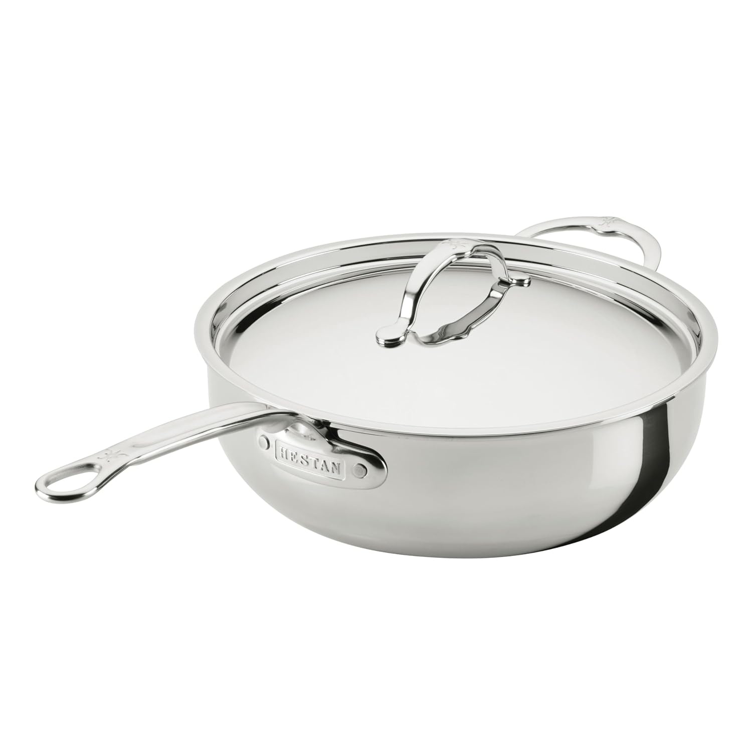 image:imageHestan ProBond Luxe 5Quart Essential Pan with Lid Professional Clad Stainless Steel ProCore TriPly Clad Construction Polished Exterior Induction amp Oven Safe