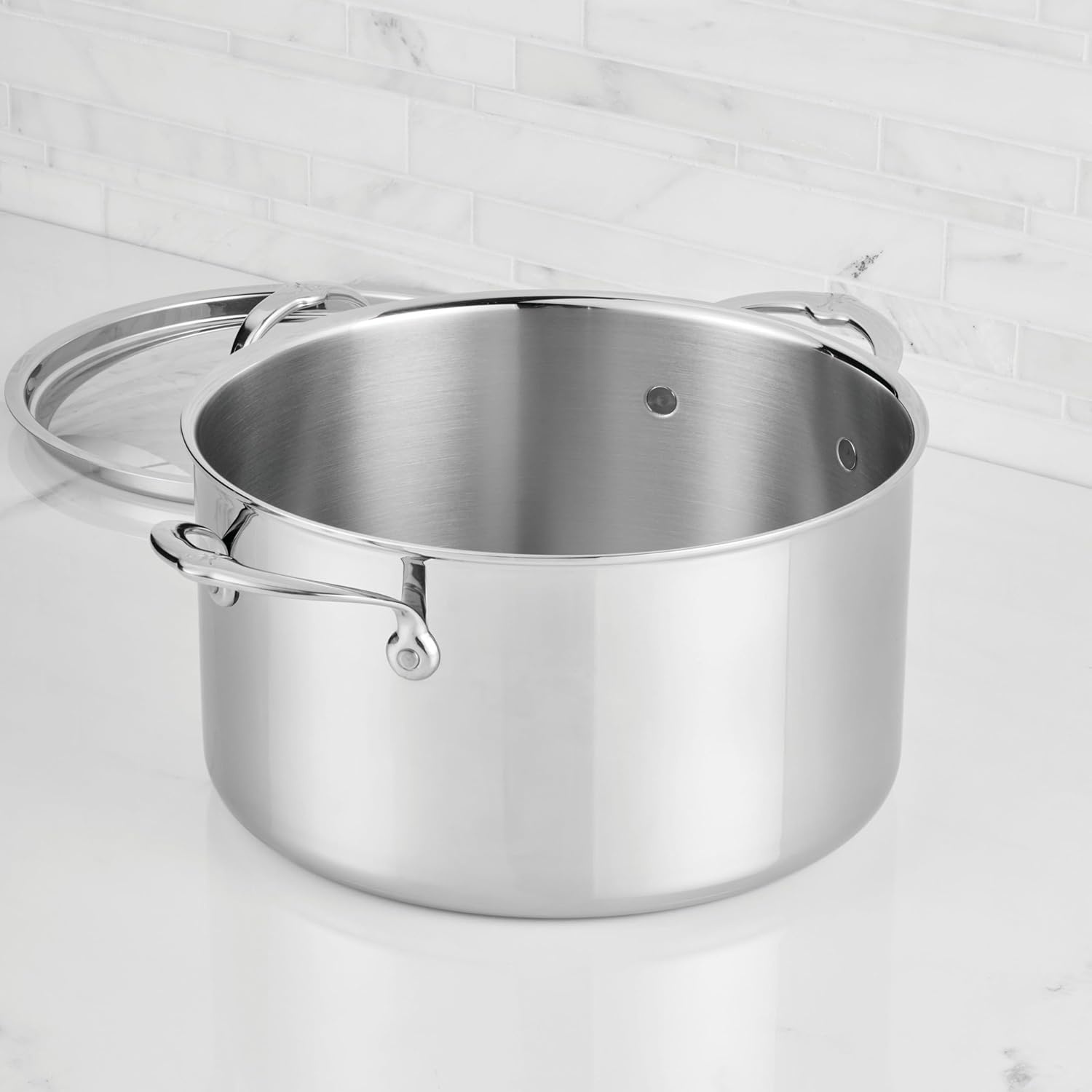 image:imageHestan ProBond Luxe 8Quart Saucepan with Lid Professional Clad Stainless Steel ProCore TriPly Clad Construction Polished Exterior Induction amp Oven Safe