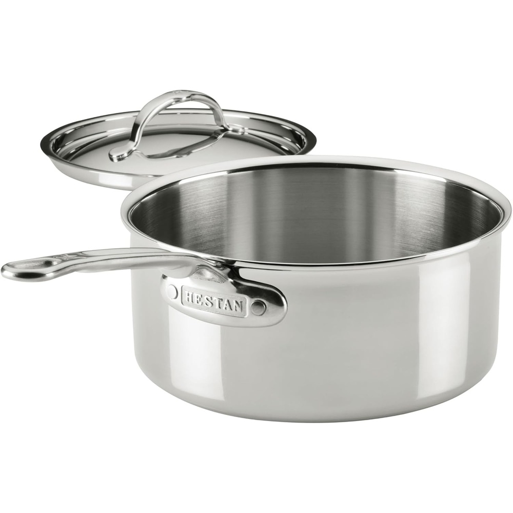 image:imageHestan ProBond Luxe 3Quart Saucepan with Lid Professional Clad Stainless Steel ProCore TriPly Clad Construction Polished Exterior Induction amp Oven Safe