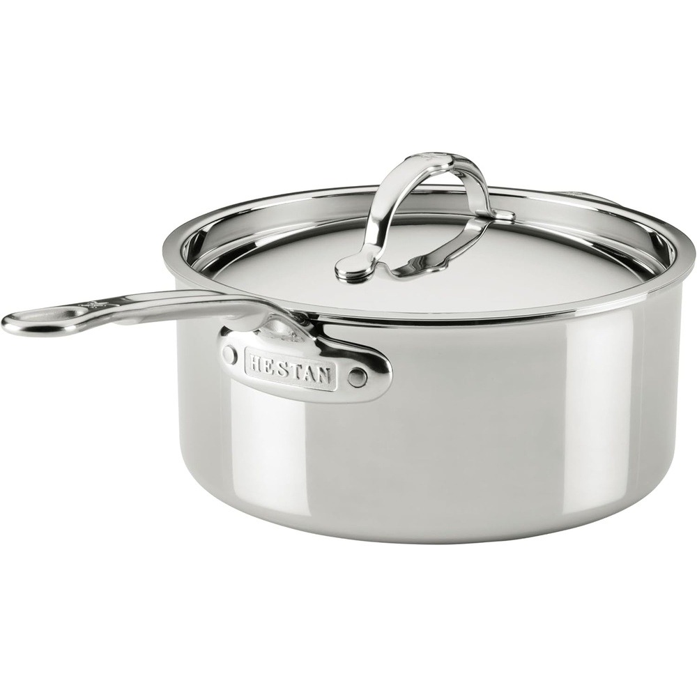 image:imageHestan ProBond Luxe 4Quart Saucepan with Lid Professional Clad Stainless Steel ProCore TriPly Clad Construction Polished Exterior Induction amp Oven Safe