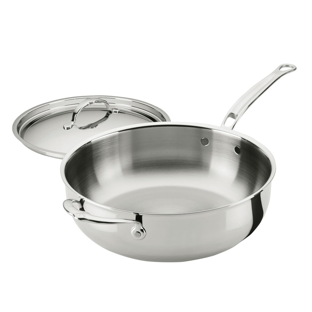 image:imageHestan ProBond Luxe 5Quart Essential Pan with Lid Professional Clad Stainless Steel ProCore TriPly Clad Construction Polished Exterior Induction amp Oven Safe