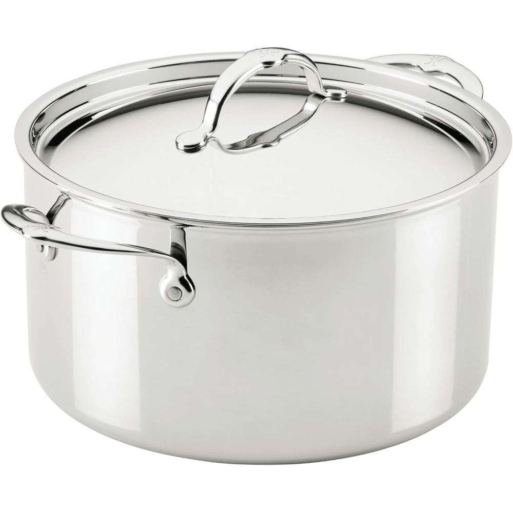 image:imageHestan ProBond Luxe 8Quart Saucepan with Lid Professional Clad Stainless Steel ProCore TriPly Clad Construction Polished Exterior Induction amp Oven Safe