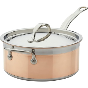 image:imageHestan  CopperBond Collection  100 Pure Copper Sauteuse Induction Cooktop Compatible 35 Quart4 Quarts