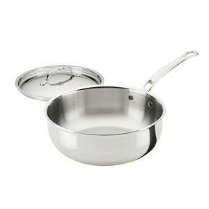 image:imageHestan ProBond Luxe 35Quart Essential Pan with Lid Professional Clad Stainless Steel ProCore TriPly Clad Construction Polished Exterior Induction amp Oven Safe