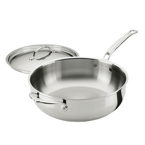 image:imageHestan ProBond Luxe 5Quart Essential Pan with Lid Professional Clad Stainless Steel ProCore TriPly Clad Construction Polished Exterior Induction amp Oven Safe