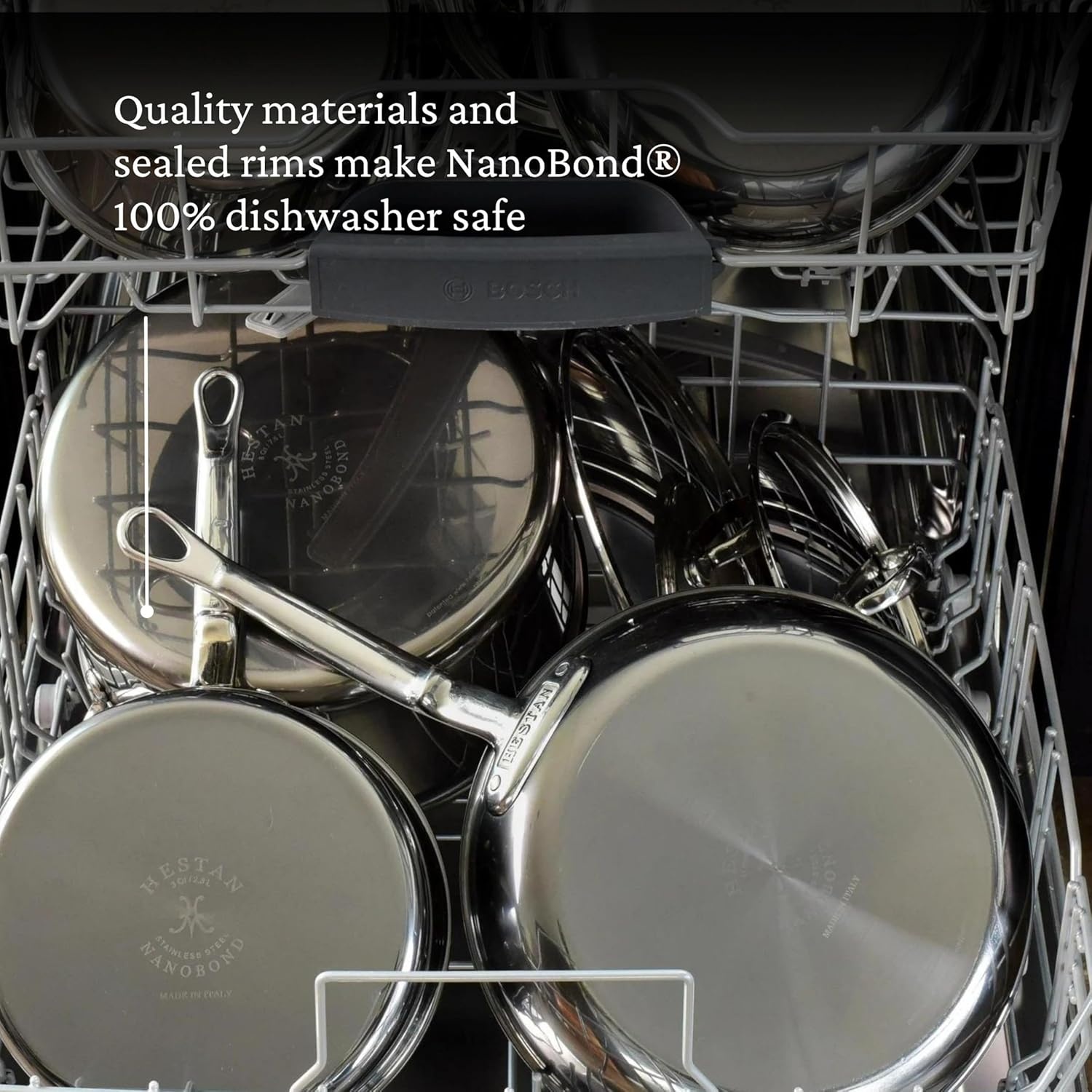 image:imageHestan NanoBond Collection Titanium Stainless Steel 125Inch Frying Pan Toxin PFAS amp Chemical Free Clean Cookware Induction Cooktop Compatible