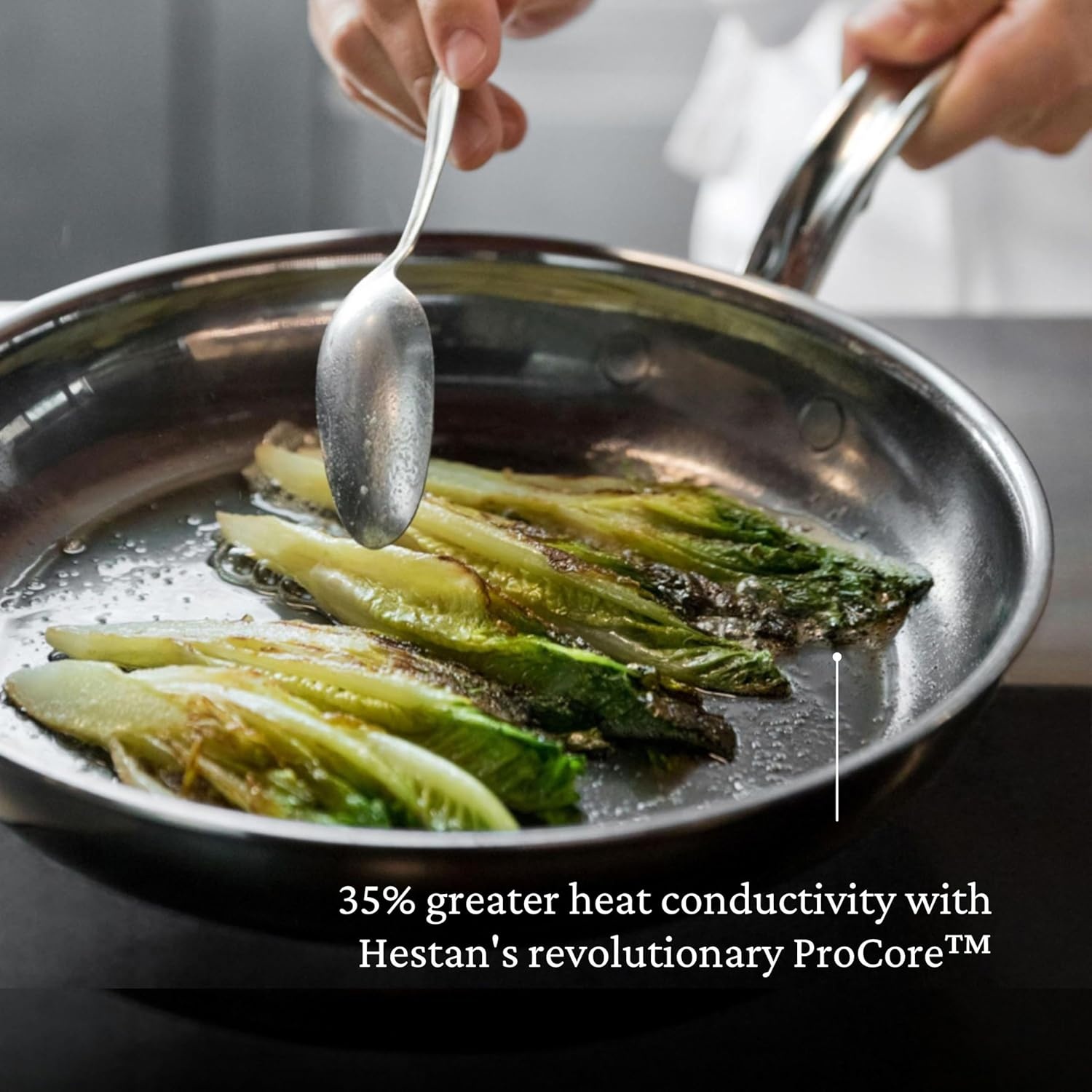 image:imageHestan NanoBond Collection Titanium Stainless Steel 125Inch Frying Pan Toxin PFAS amp Chemical Free Clean Cookware Induction Cooktop Compatible