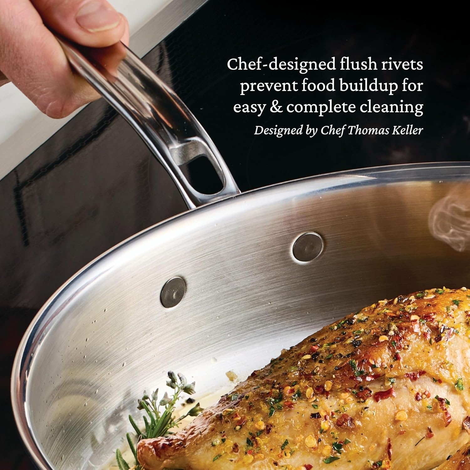 image:imageHestan ProBond Luxe 35Quart Saut Pan with Lid Professional Clad Stainless ProCore TriPly Clad Construction Polished Exterior Induction amp Oven Safe