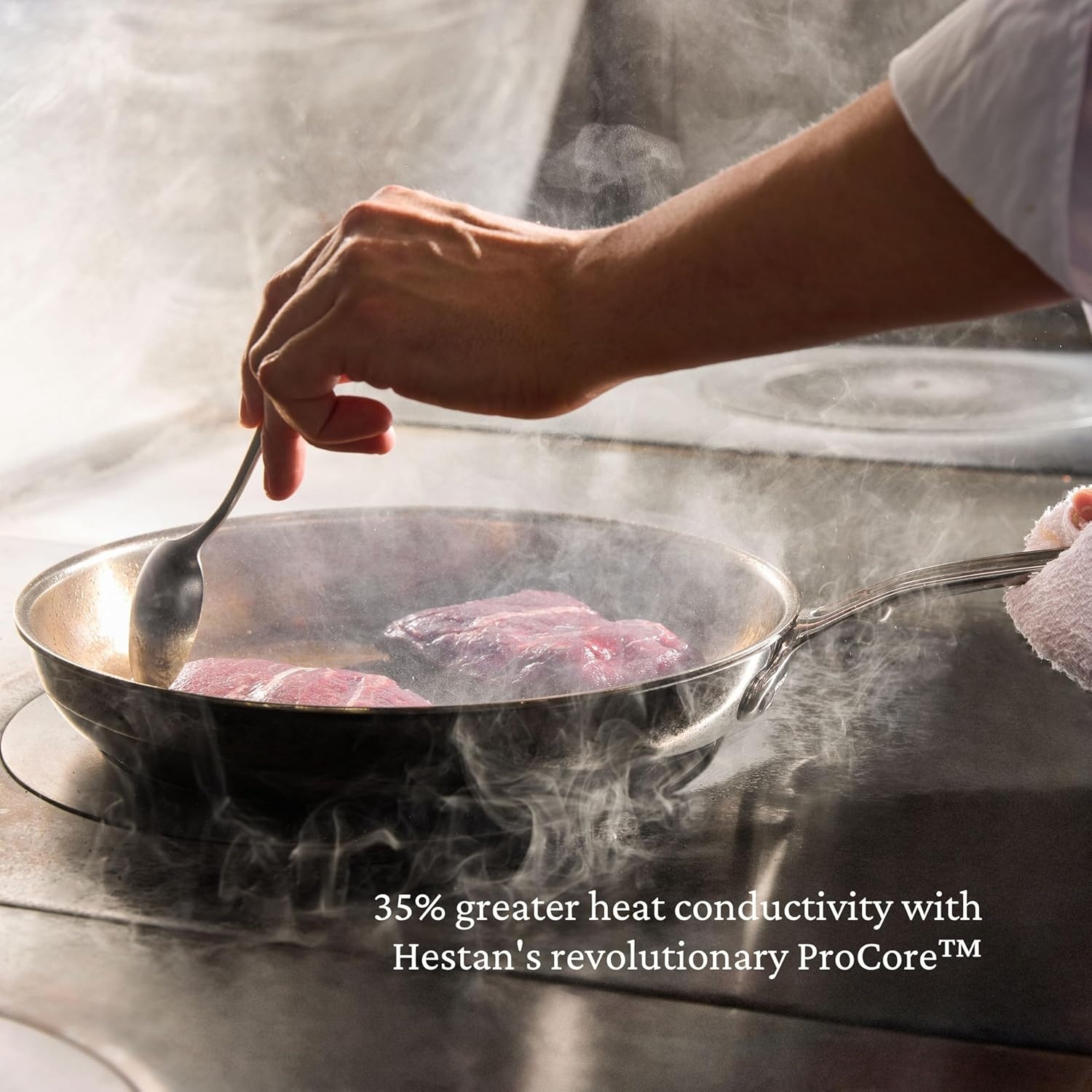 image:imageHestan ProBond Luxe 3Piece Skillet Set 85 11 amp 125 Inch Professional Clad Stainless Steel ProCore TriPly Clad Construction Polished Exterior Induction amp Oven Safe