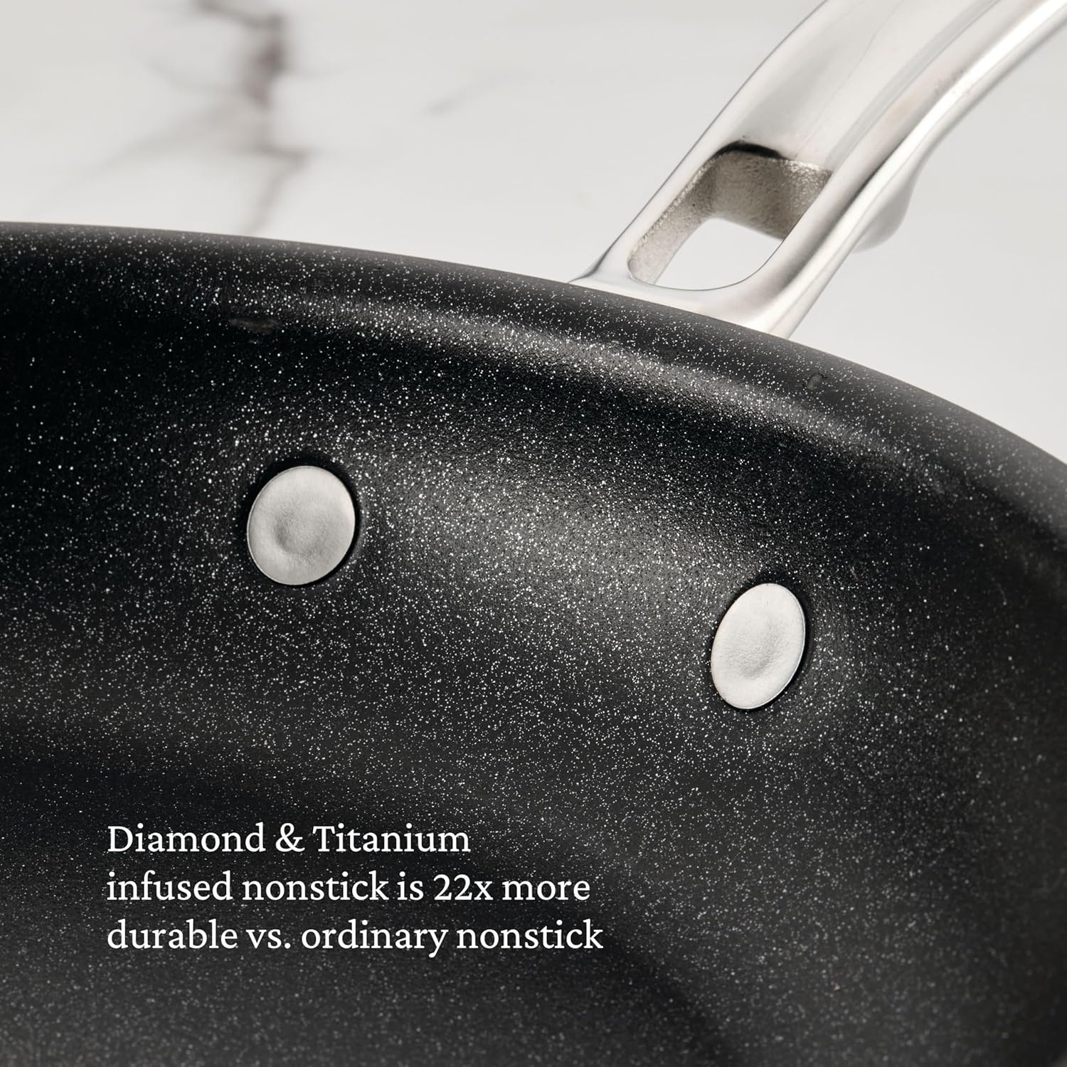 image:imageHestan ProBond Luxe TITUM Nonstick Skillet 85Inch Professional Clad Stainless Steel ProCore TriPly Clad Construction Polished Exterior Induction amp Oven Safe