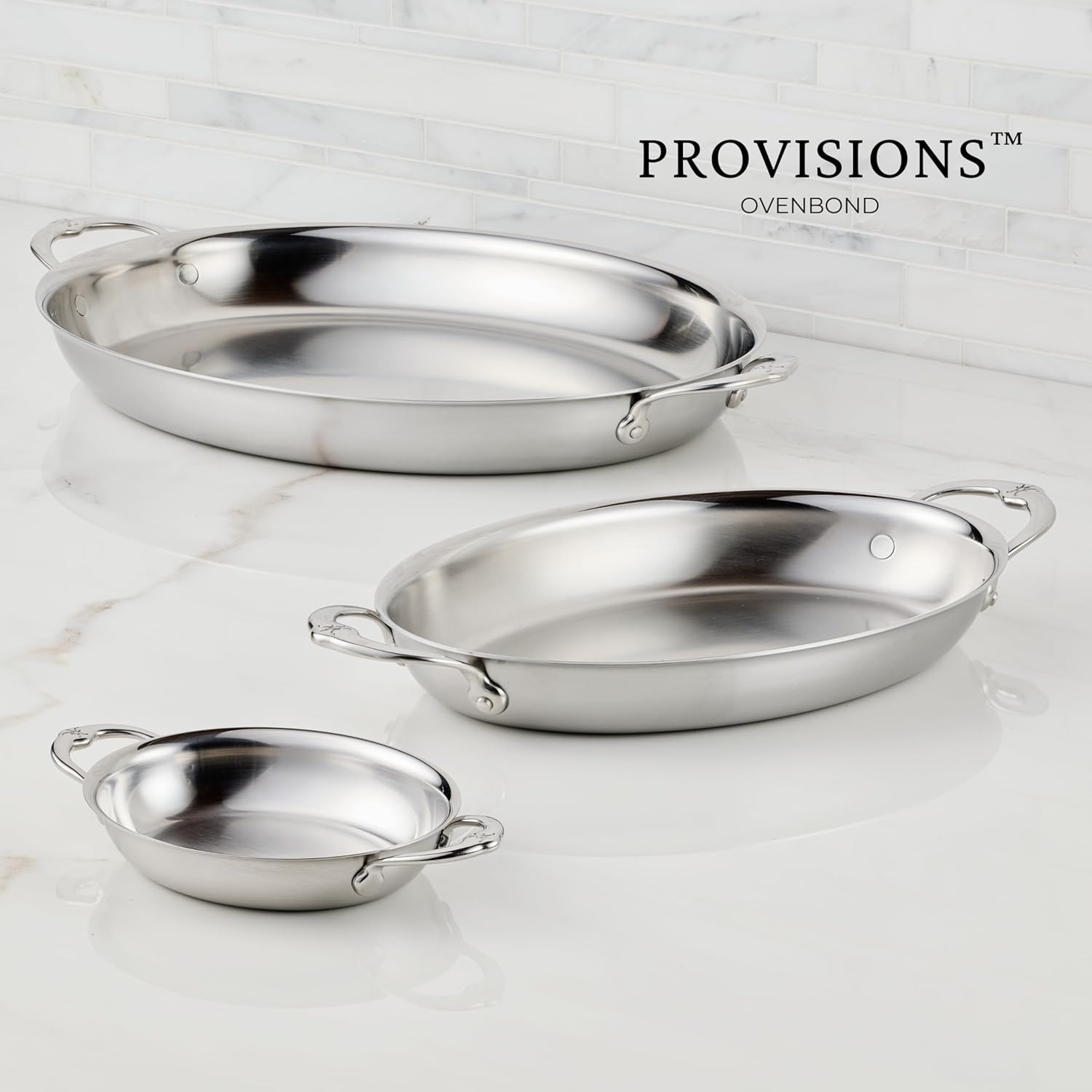 image:imageHestan Provisions Oval Roasting Pan and Au Gratin Dish 55 Quart Clad Stainless Steel 175 x 14 Inch Designed with Thomas Keller Oven Safe 600F Dishwasher Safe
