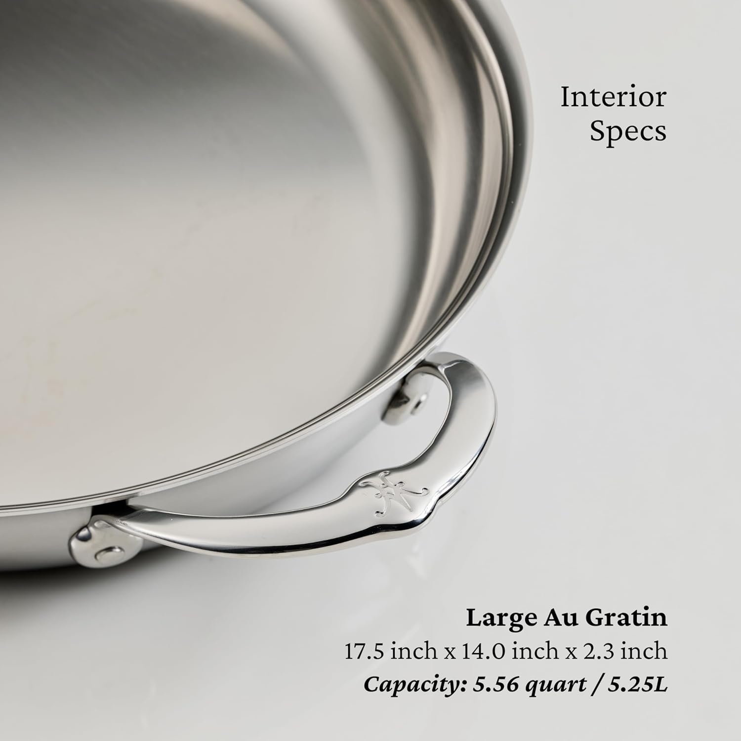 image:imageHestan Provisions Oval Roasting Pan and Au Gratin Dish 55 Quart Clad Stainless Steel 175 x 14 Inch Designed with Thomas Keller Oven Safe 600F Dishwasher Safe