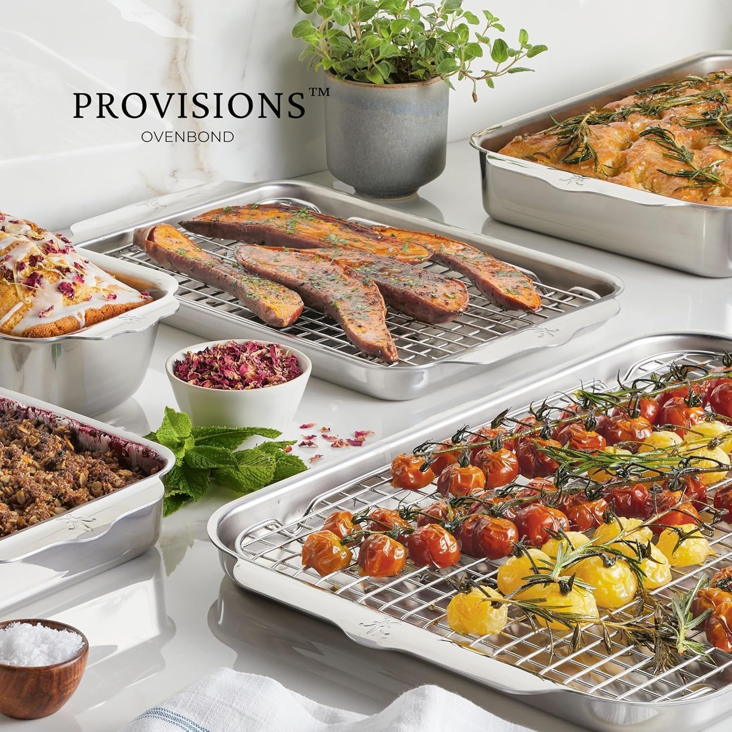 image:imageHestan Provisions OvenBond 125 x 175 Stainless Steel Half Sheet Pan Cooling Racks Set of 2