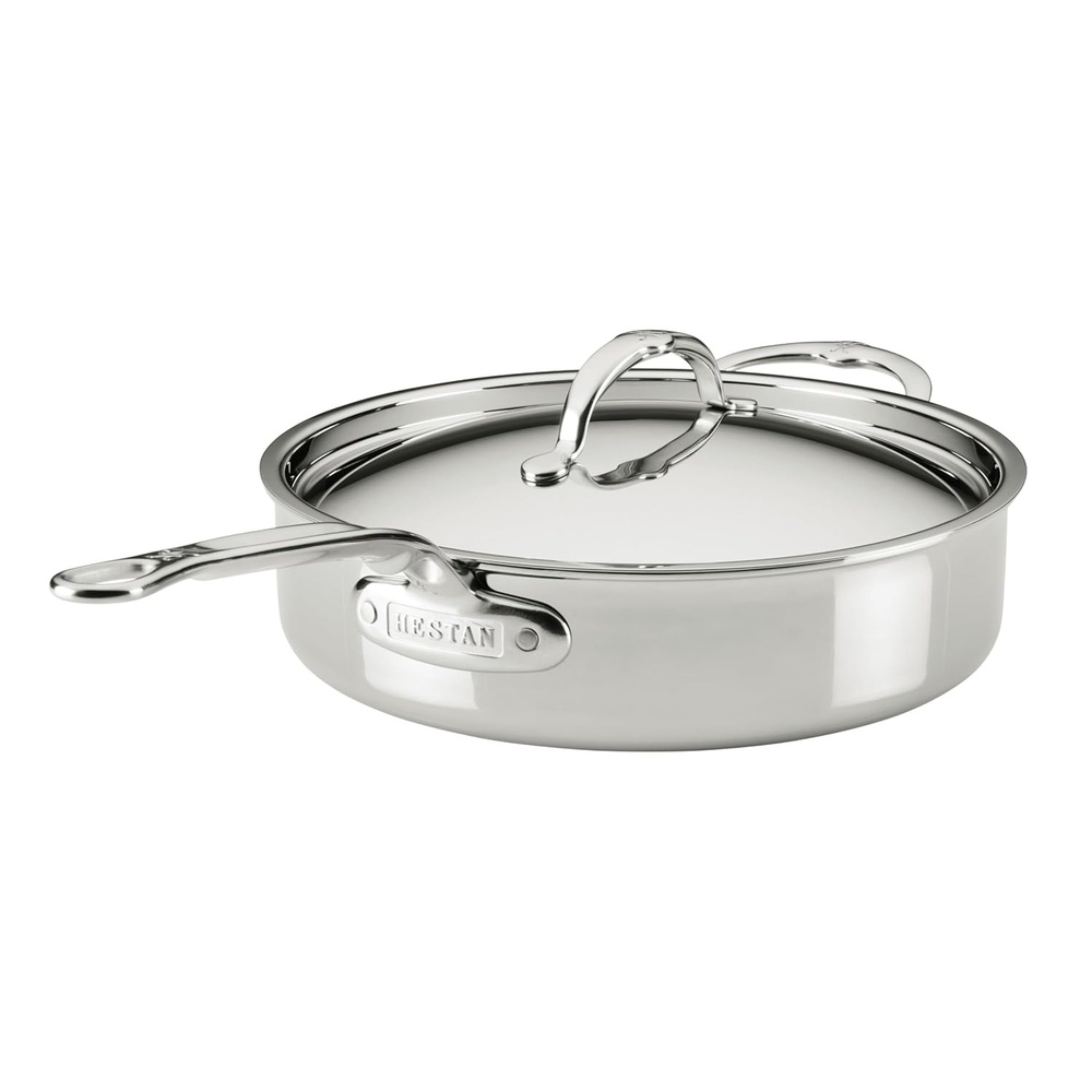 image:imageHestan ProBond Luxe 35Quart Saut Pan with Lid Professional Clad Stainless ProCore TriPly Clad Construction Polished Exterior Induction amp Oven Safe