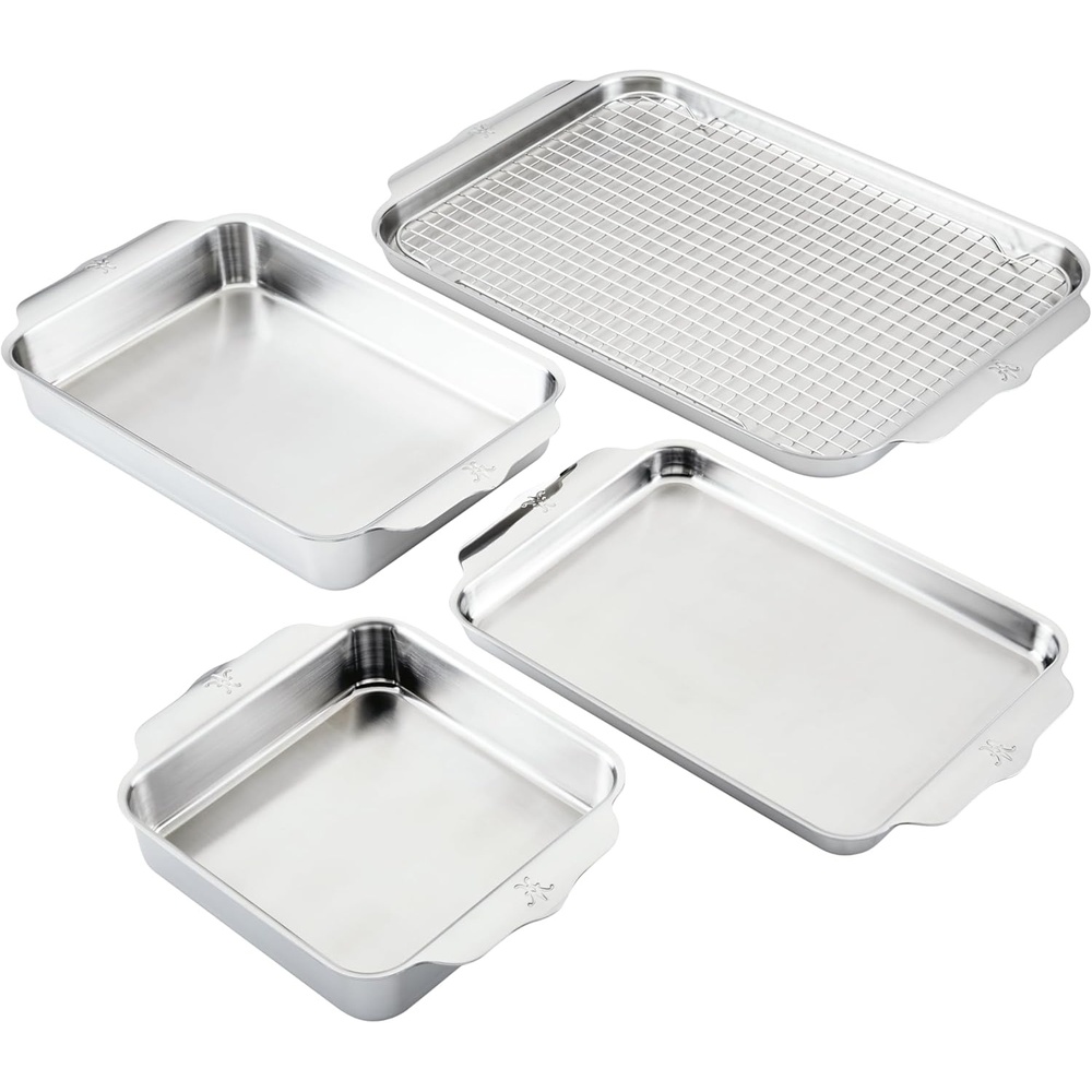 image:imageHestan Provisions OvenBond 4Piece Triply Sheet Pan amp Stainless Steel Cooling Rack Set of 25 piece Set