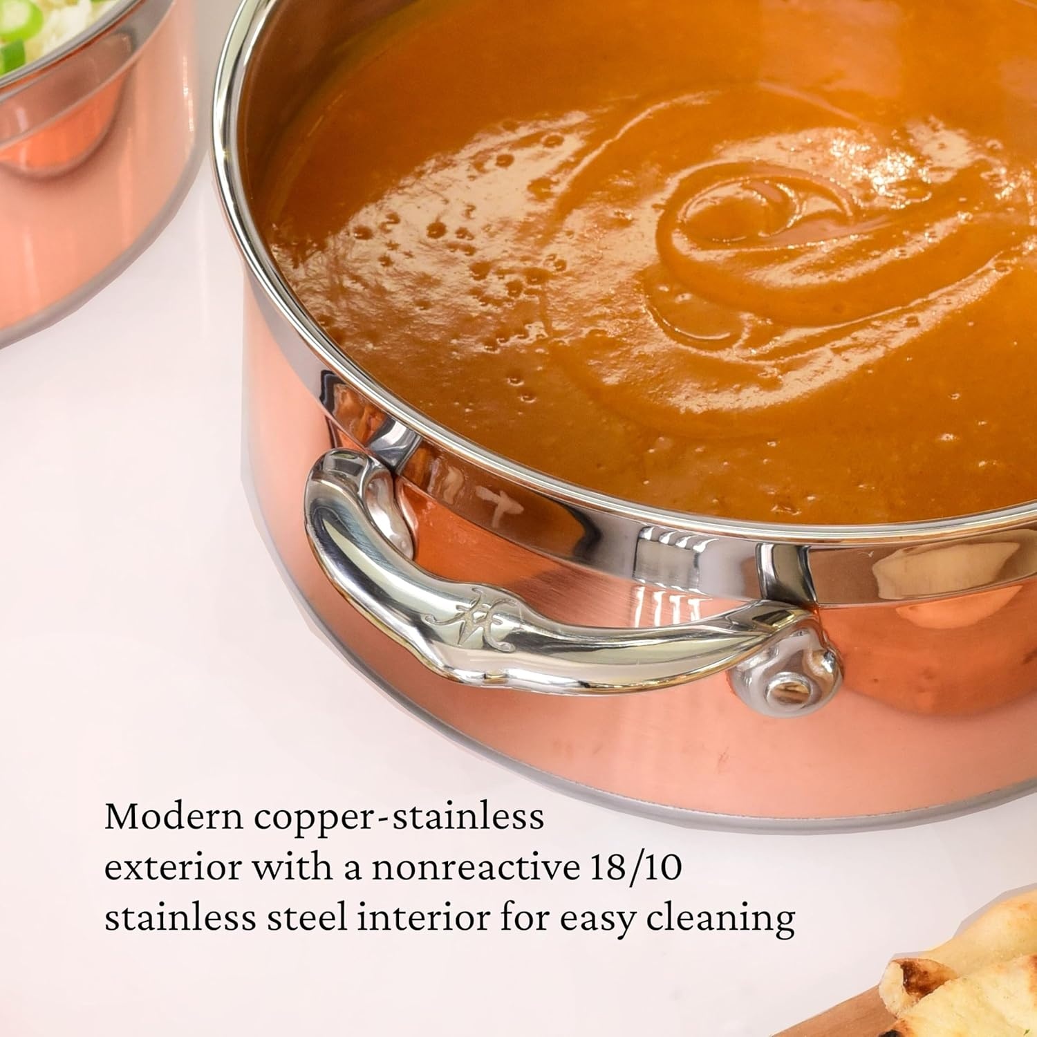 image:imageHestan CopperBond Collection 100 Pure Copper Soup Pot Induction Cooktop Compatible 3 Quart3 Quarts