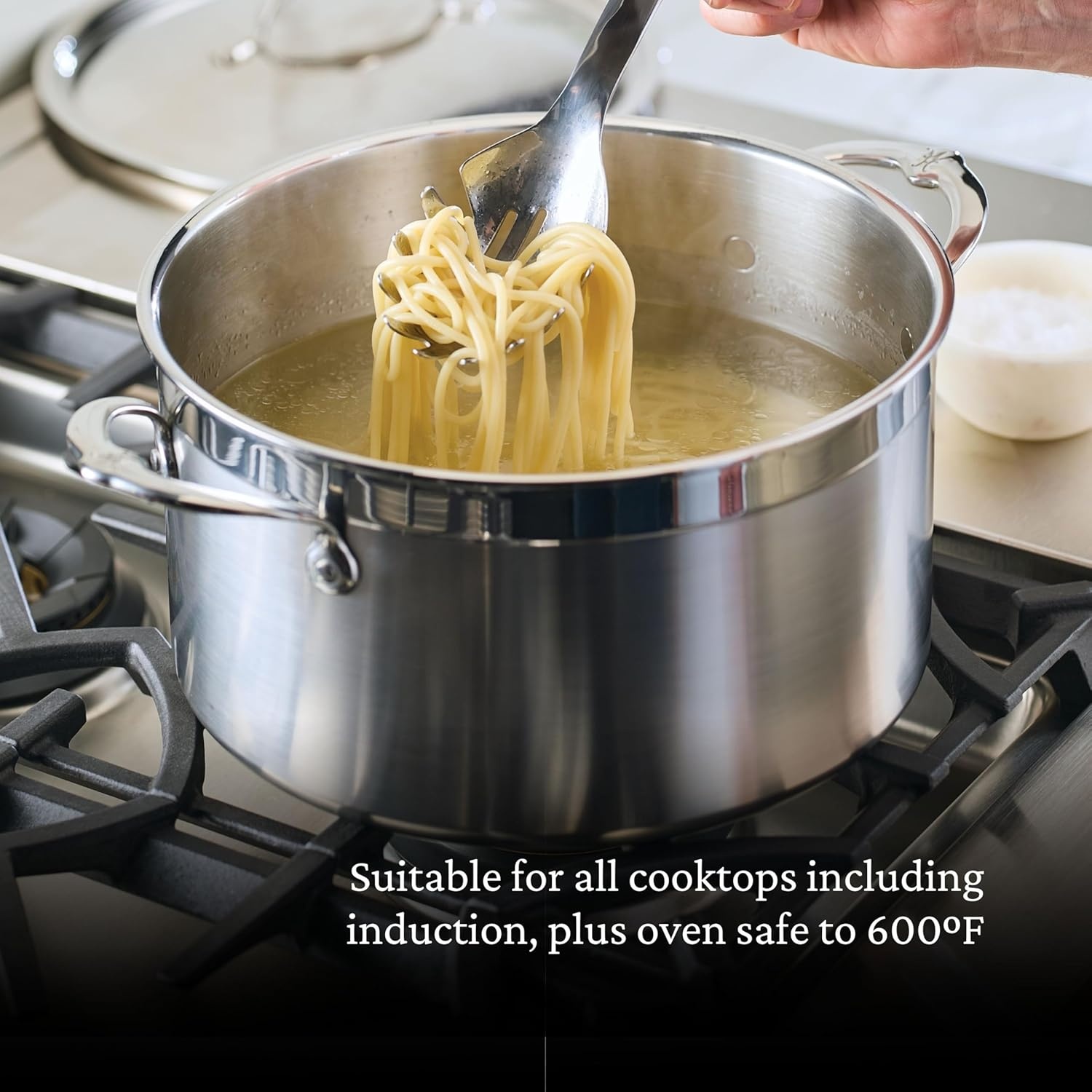 image:imageHestan ProBond Collection Professional Clad Stainless Steel Stock Pot Induction Cooktop Compatible 8 Quart85 Quarts