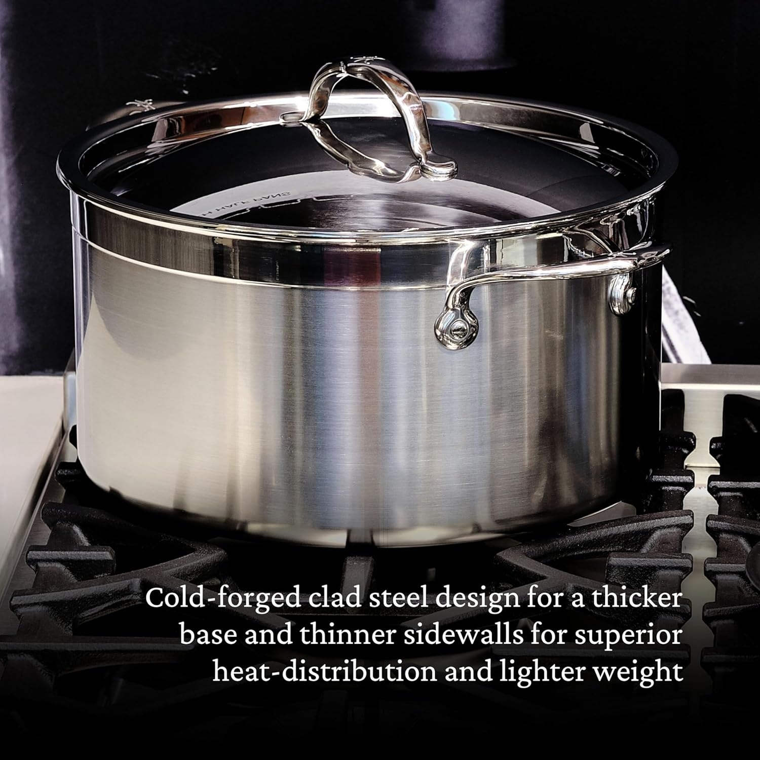 image:imageHestan ProBond Collection Professional Clad Stainless Steel Stock Pot Induction Cooktop Compatible 8 Quart85 Quarts