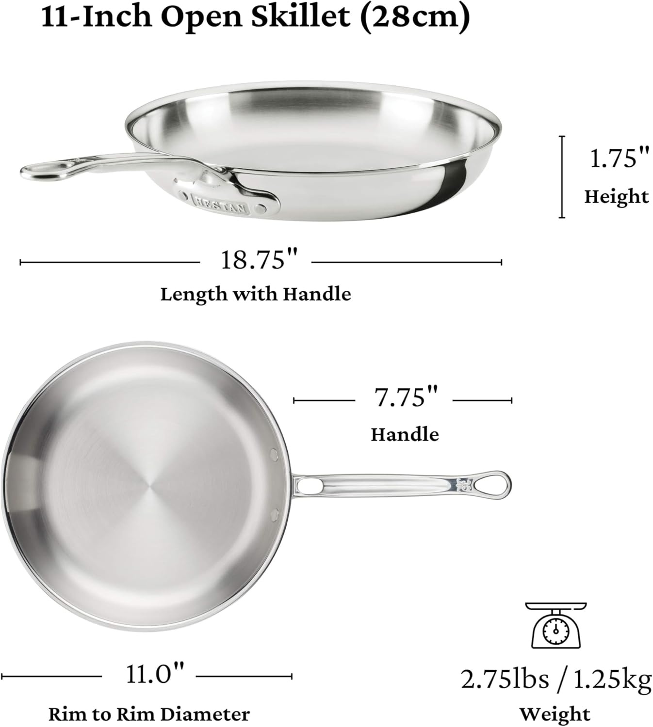 image:imageHestan ProBond Luxe 10Piece Cookware Set Professional Clad Stainless Steel ProCore TriPly Clad Construction Polished Exterior Induction amp Oven Safe