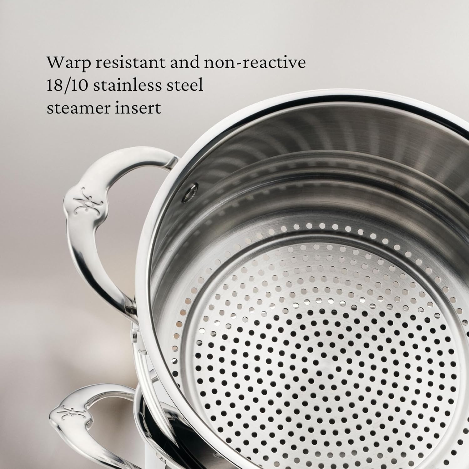 image:imageHestan ProBond Luxe 3Quart Soup Pot amp Stemer Insert Set Professional Clad Stainless Steel ProCore TriPly Clad Construction Polished Exterior Induction amp Oven Safe