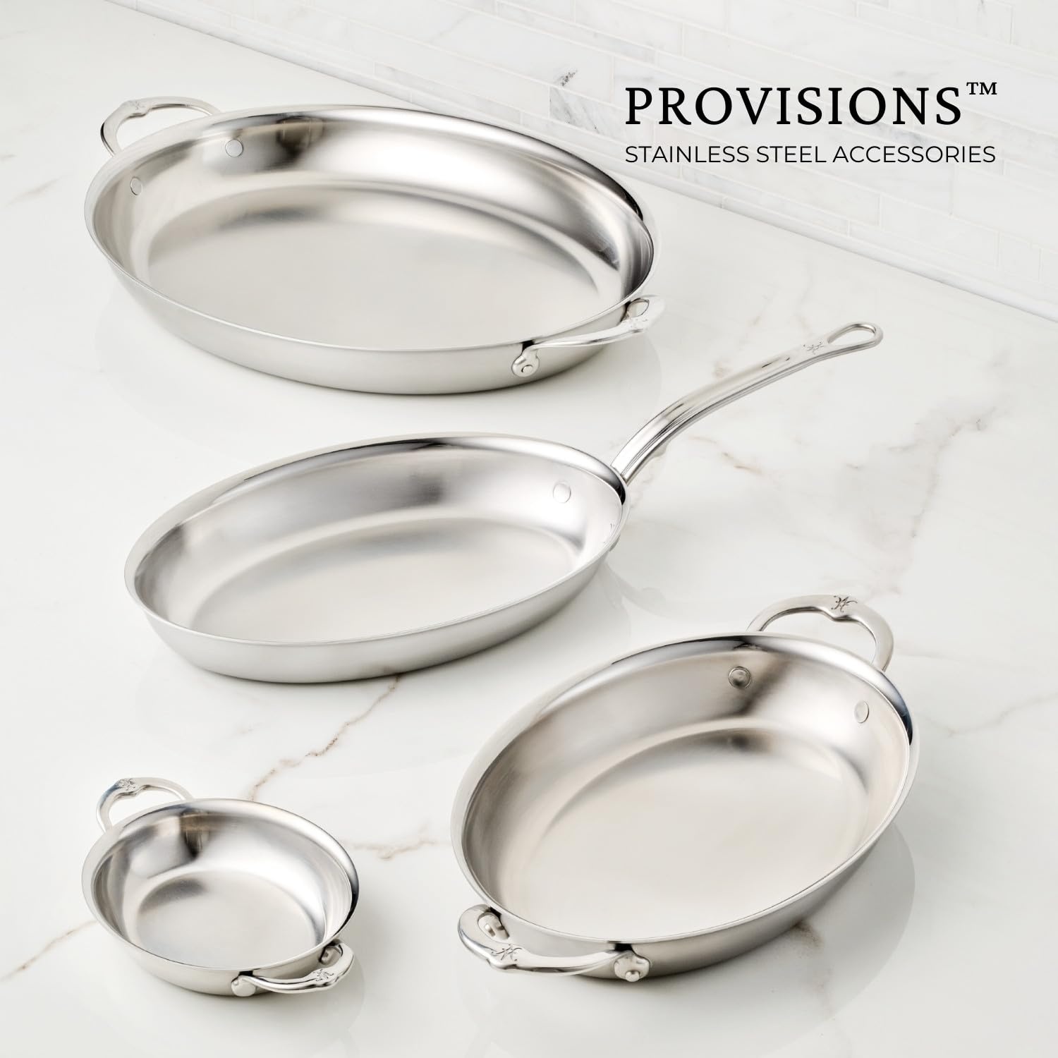 image:imageHestan Provisions Oval Fish Pan TriPly Stainless Steel 212 Quart 125 x 9 Induction compatible amp Dishwasher Safe
