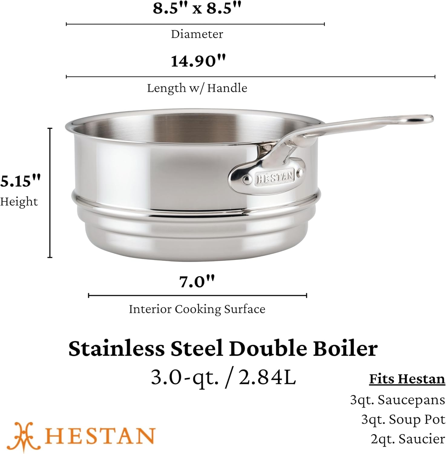 image:imageHestan Provisions Stainless Steel Double Boiler Insert 3 Quart
