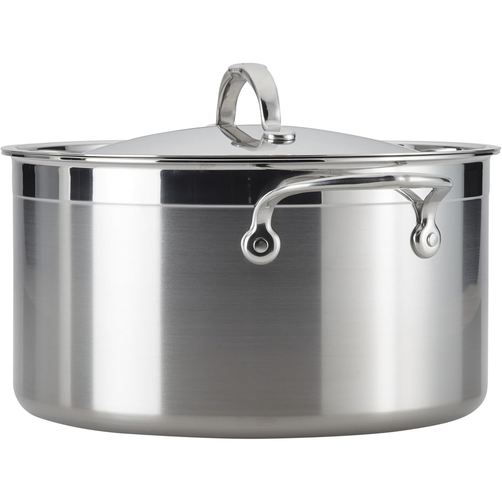 image:imageHestan ProBond Collection Professional Clad Stainless Steel Stock Pot Induction Cooktop Compatible 8 Quart85 Quarts