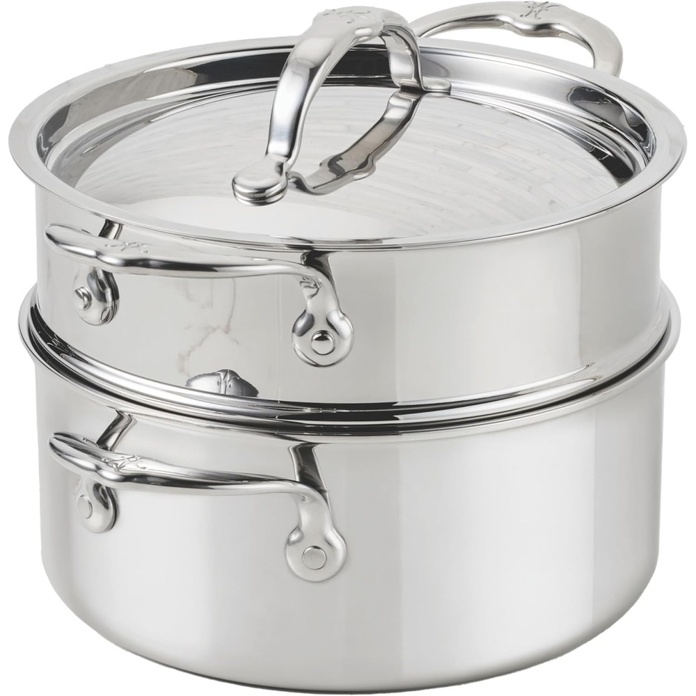 image:imageHestan ProBond Luxe 3Quart Soup Pot amp Stemer Insert Set Professional Clad Stainless Steel ProCore TriPly Clad Construction Polished Exterior Induction amp Oven Safe